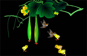 丝瓜棚下的小鸡flash动画